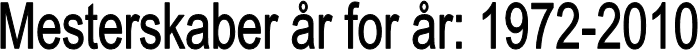 Mesterskaber r for r: 1972-2010