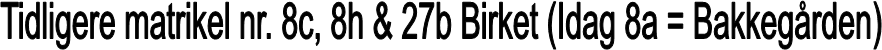 Tidligere matrikel nr. 8c, 8h & 27b Birket (Idag 8a = Bakkegrden)